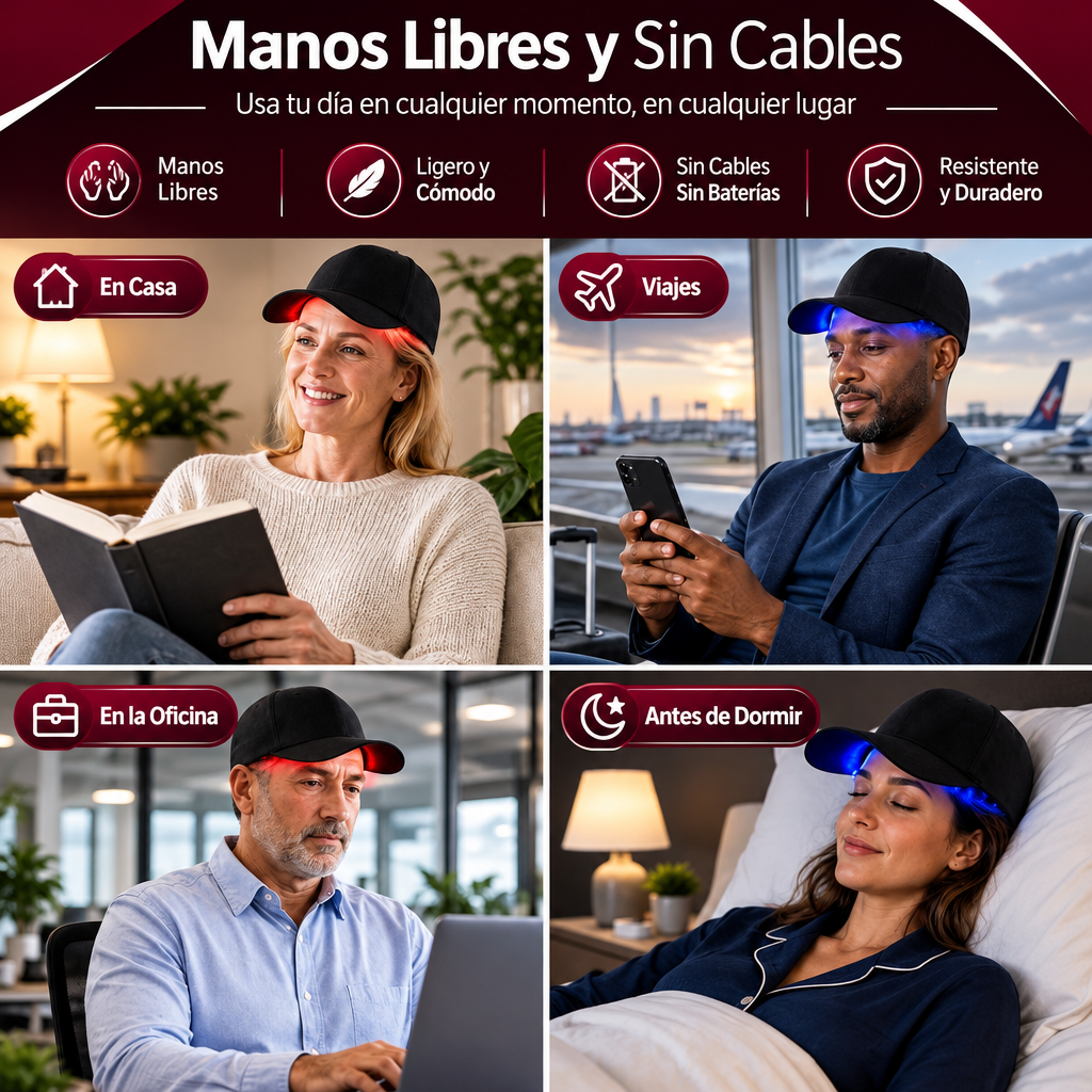 Gorra de Terapia Láser de Luz Roja para el Cabello
