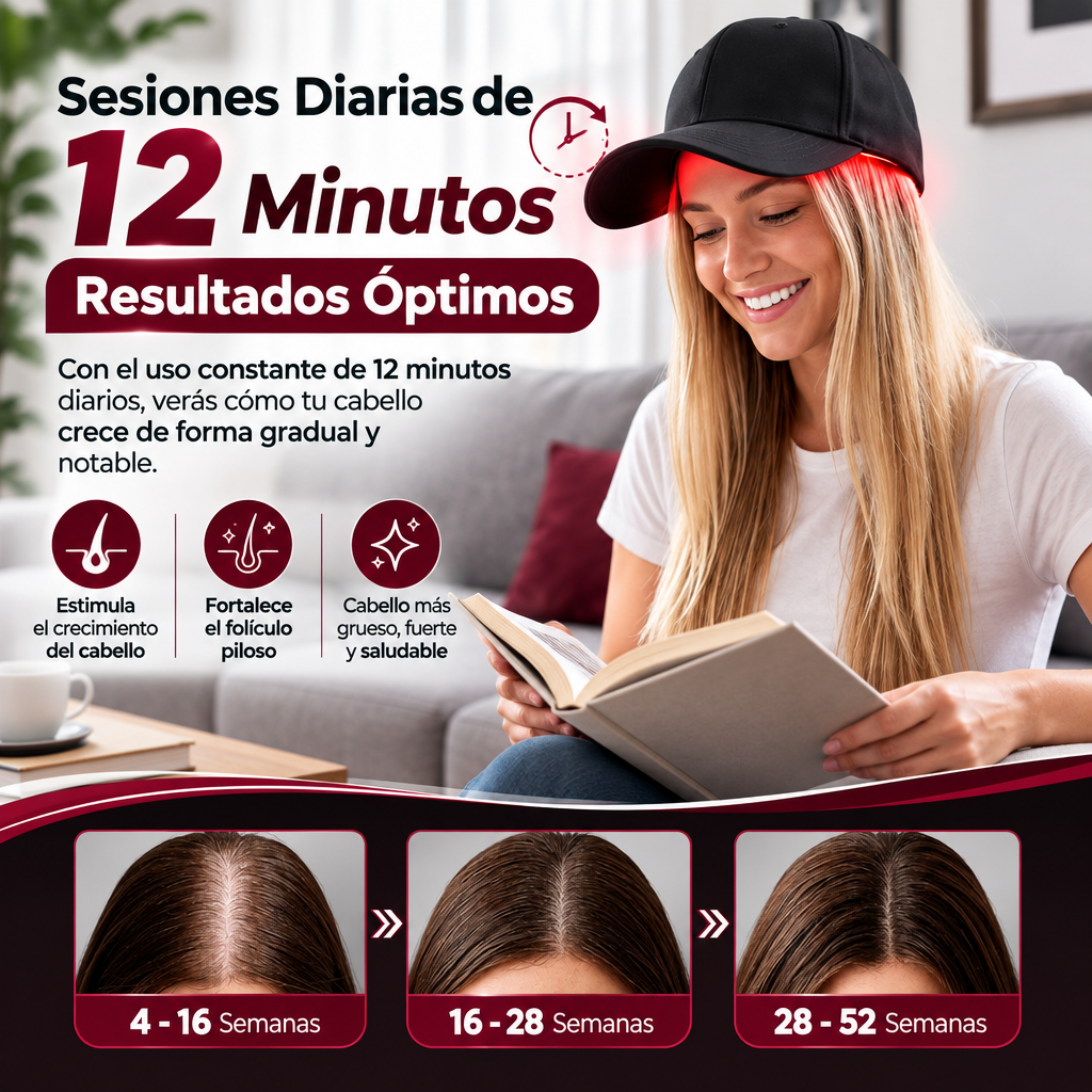 Gorra de Terapia Láser de Luz Roja para el Cabello